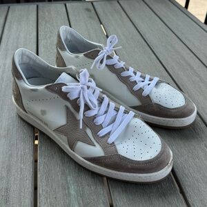 Golden Goose Limited Edition White Grey Brown Ballstar Sneakers